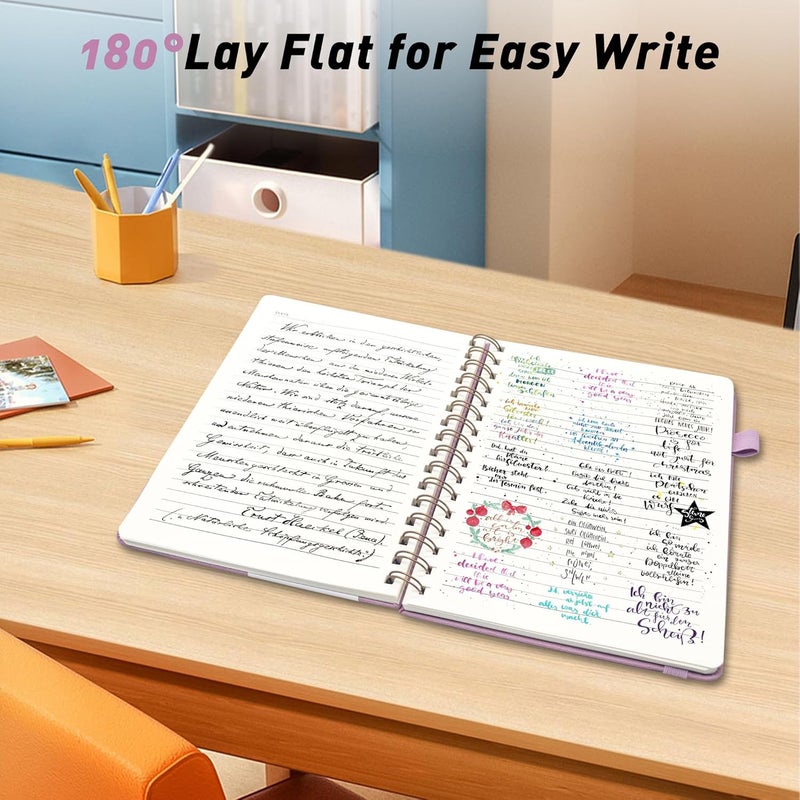 LEAGIM Lined Spiral Journal Notebook for Women & Men, College Ruled Hardcover Notebook for Work & Note Taking, Journals for Writing, 100 GSM, Business, School, 140 Pages, A5(5.8"x8.5") - Pink - Image 3